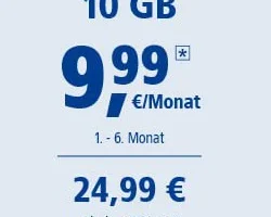 سیمکارت با 10 GB اینترنت شرکت 1&1