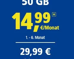 سیمکارت با 50 GB اینترنت شرکت 1&1